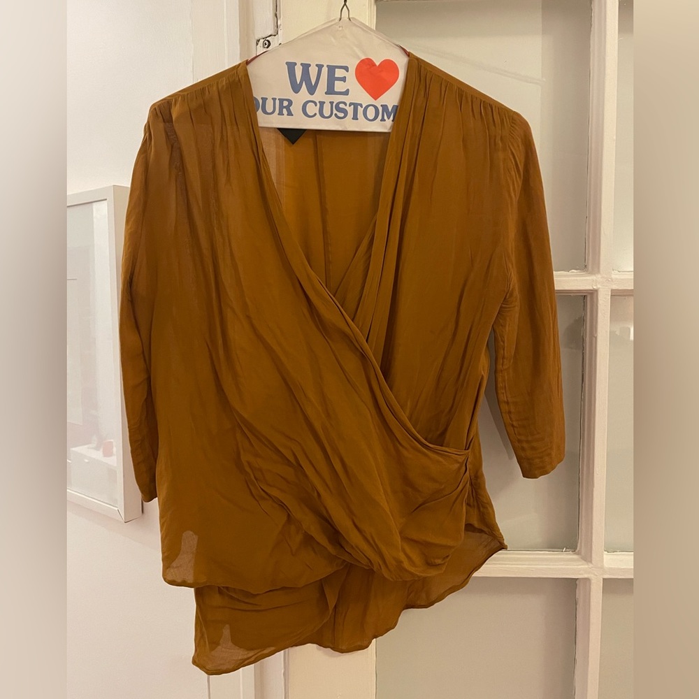 The kooples drape shirt size medium, yellow gold